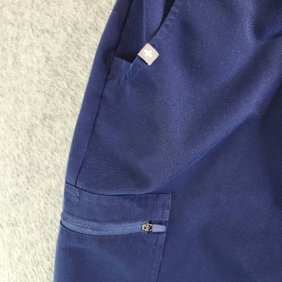 Figs Scrub Pants Womens LT Blue Zamora Joggers Zip Cargo High Rise Nurse Vet - Picture 3 of 14
